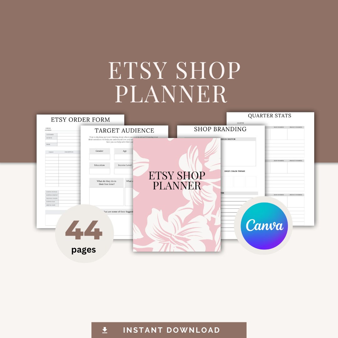Etsy Seller Planner Canva Templates Digital Etsy Shop Organizer Toolkit ...