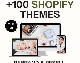 Shopify Themes +100 , Website template, with Resell Rights & Master Resell Rights for Bestselling Digital Products, MRR PLR passive income.