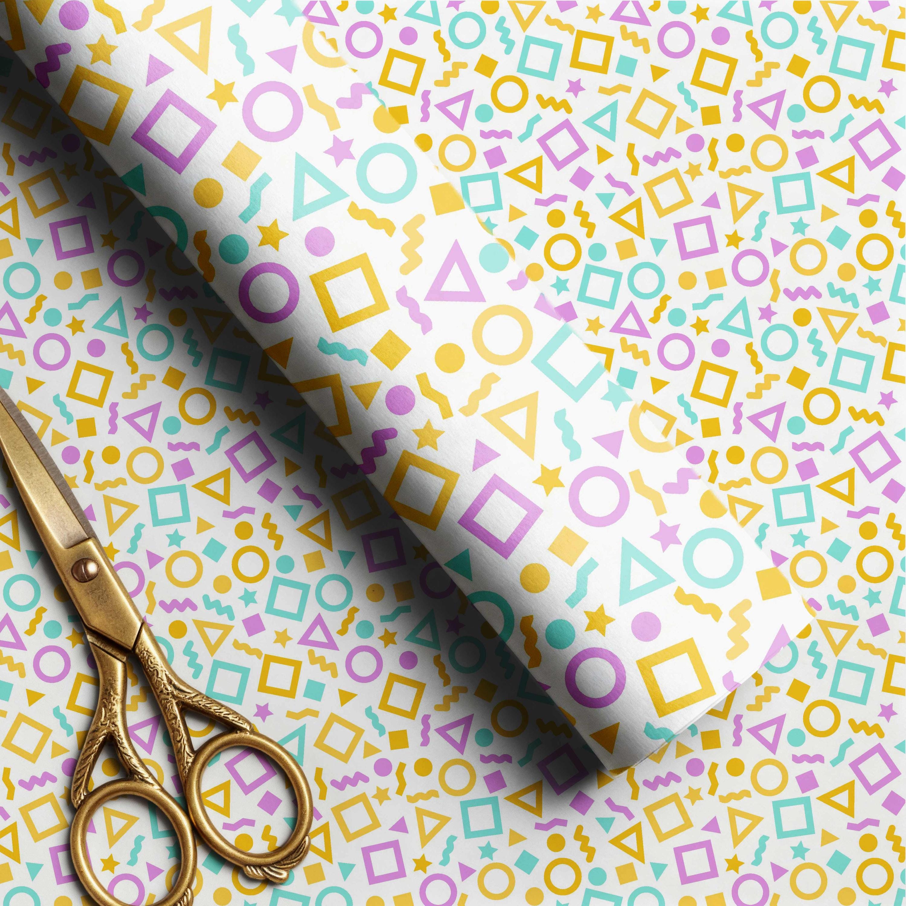 Gift Wrapping Math Number & Shape Printable Gift Wrap, Kids Educational Wrapping Paper ...