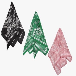 Bling Fringe Satin Bandanna: Western Glam Cowboy Scarf - Concert Wear, Wedding Theme image 9