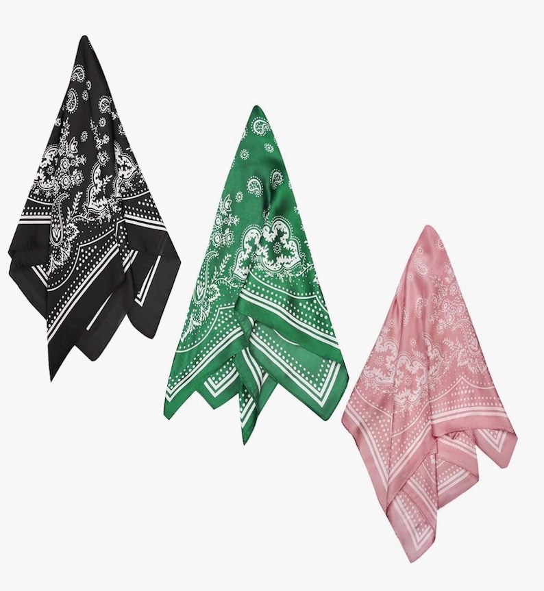 Bling Fringe Satin Bandanna: Western Glam Cowboy Scarf - Concert Wear, Wedding Theme image 9