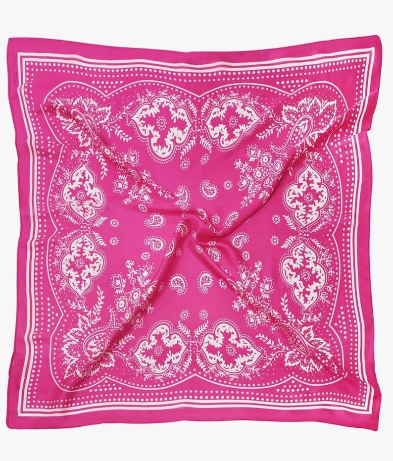Bling Fringe Satin Bandanna: Western Glam Cowboy Scarf - Concert Wear, Wedding Theme image 8