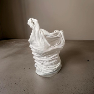 VIRAL TRENDING -  Frozen Epoxy Corset Tank: Unique Wet Look Frozen A-Shirt Corset Top. Special Occasion All White Statement Piece