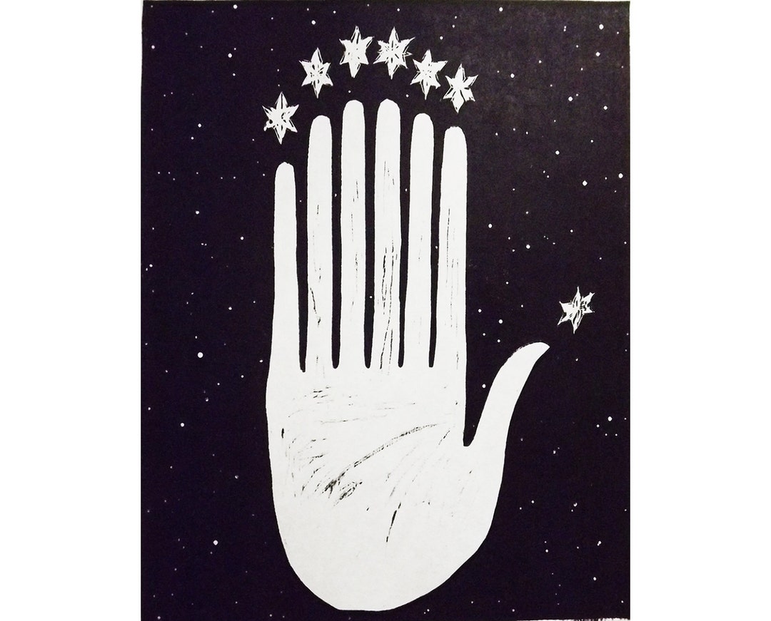 Pleiades Woodblock Print, Stars, Printmaking - Etsy