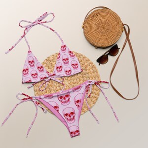 ROSE SKULLS Recycled String Bikini SET