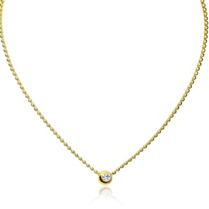 Echte Cartier 18K Gelbgold Diamant Perlenkette