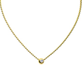 Echte Cartier 18K Gelbgold Diamant Perlenkette