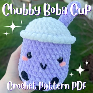 Chubby Boba Cup Crochet Pattern PDF