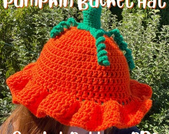 Pumpkin Bucket Hat Häkelanleitung PDF