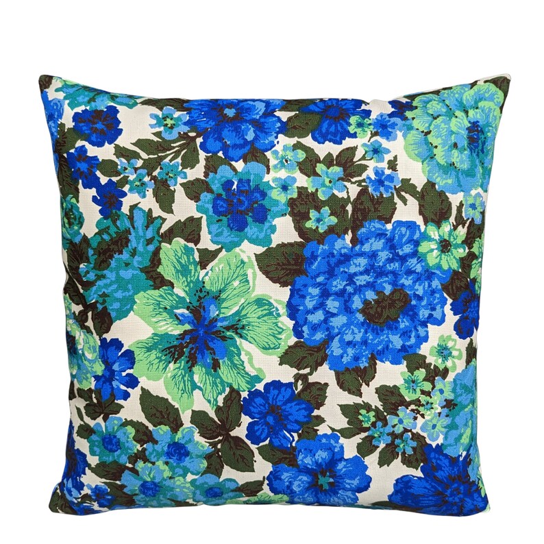 Vintage Visions blue floral pillow image 2