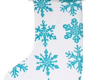 snowflake stocking on recycled felt