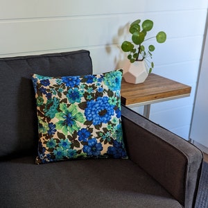 Vintage Visions blue floral pillow image 1