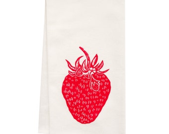 Sale ORGANIC strawberry tea towel