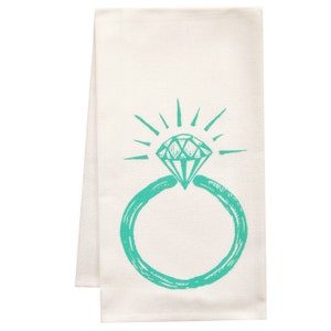 ORGANIC block print ring tea towel