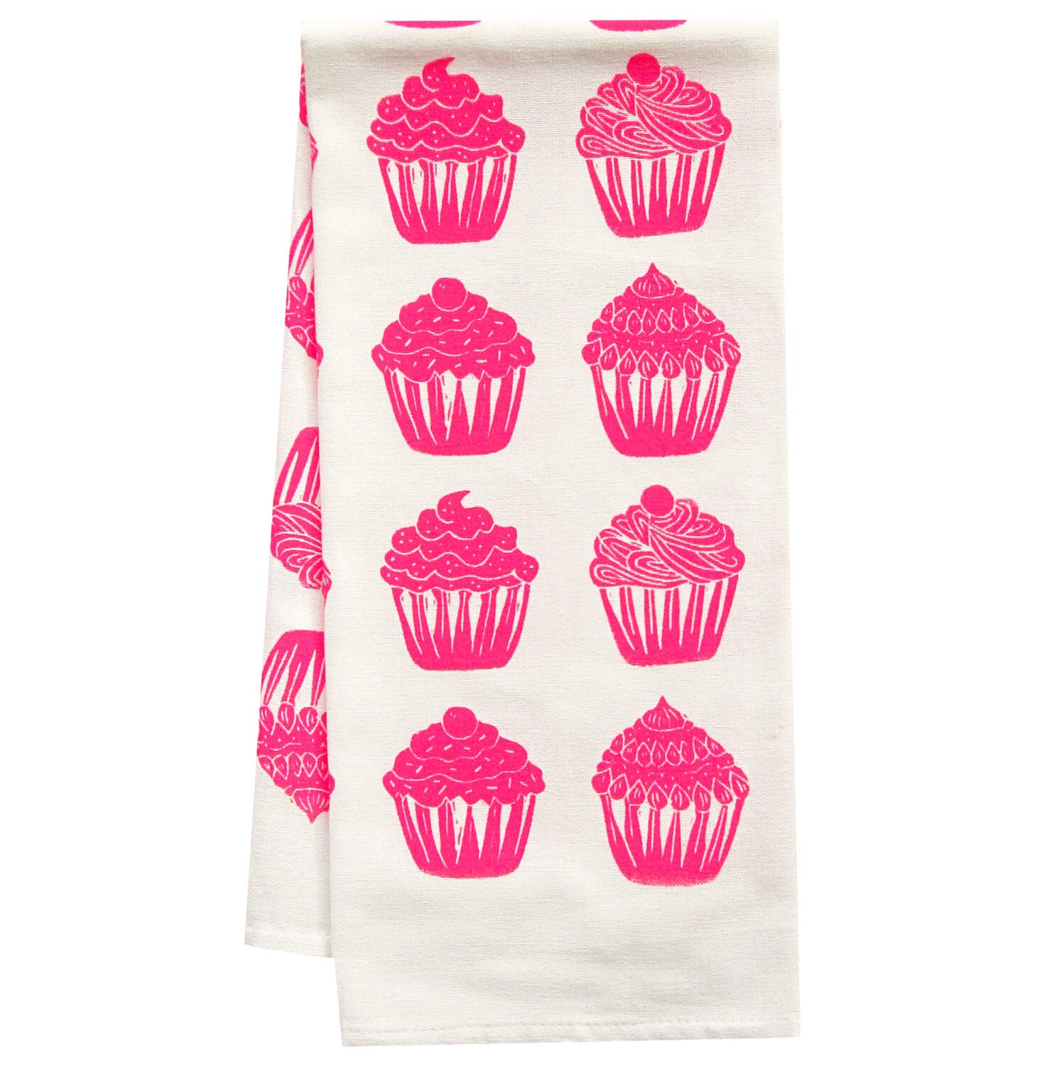 organic tea towel cupcake all over pattern