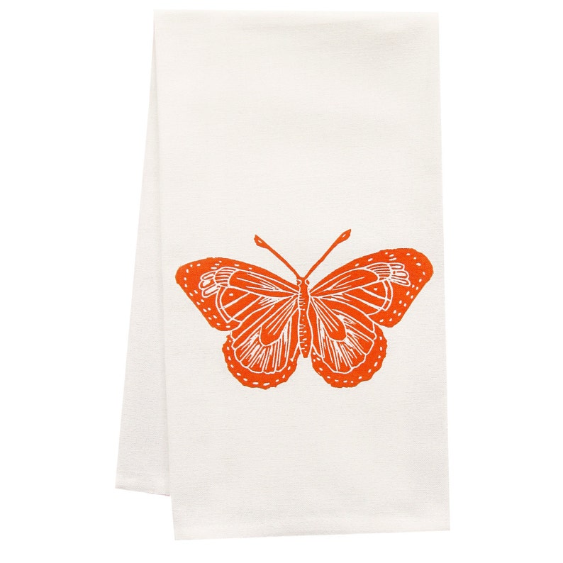 Sale ORGANIC butterfly tea towel image 1