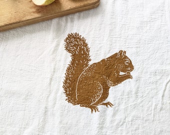 NEW flour sack squirrel tea towel