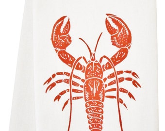 sale ORGANIC lobster tea towel