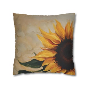 Sunflower Spun Polyester Square Pillowcase zdjęcie 10