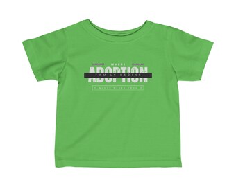 Adopción donde la familia comienza y el amor nunca termina - Camiseta infantil de punto fino