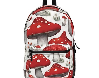 Roter Pilz Rucksack