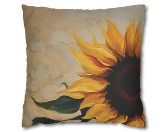 Sunflower Spun Polyester Square Pillowcase