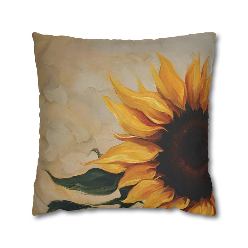 Sunflower Spun Polyester Square Pillowcase zdjęcie 1