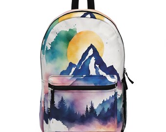 Mountain Watercolor Backpack