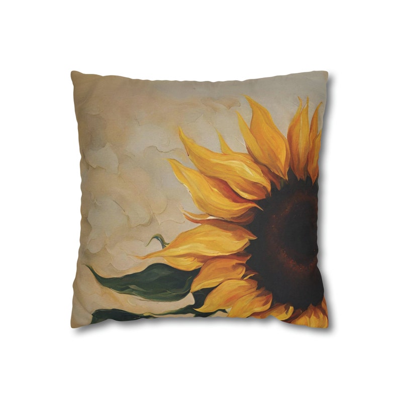 Sunflower Spun Polyester Square Pillowcase zdjęcie 4