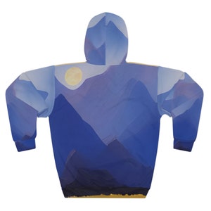 Blauer Landschafts-Pullover-Hoodie Bild 2