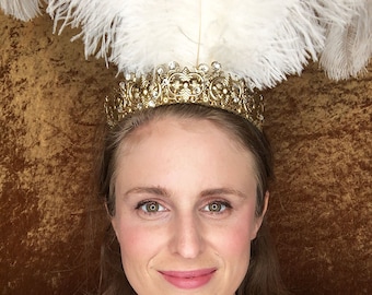 Tiara de gemas con filigrana de oro - Corona de inspiración Regencia