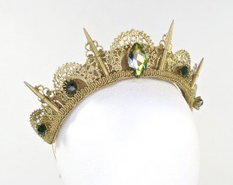 Antoinette - Gemstone Filigree Spike Tiara - by Loschy Designs - MADE TO ORDER, ready to ship in 6-8 days