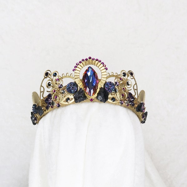 Gemini Celestial Crown - Gold with Tourmaline and Gemstones - by Loschy Designs - MADE TO ORDER, ready to ship in 8 days