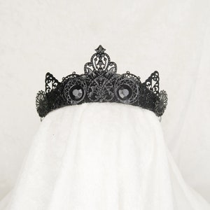 Arya Black Filigree Tiara - by Loschy Designs - MADE TO ORDER, ready to ship in 6-8 days