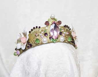 Mulan Inspired Crown - Goud met edelstenen - door Loschy Designs - OP BESTELLING GEMAAKT, klaar in 9-10 dagen