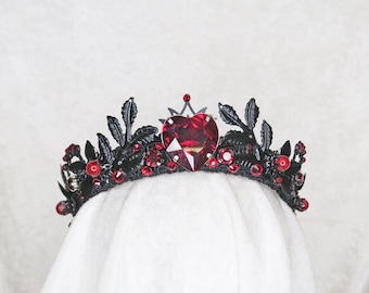 Black Flaming Heart Crown - by Loschy Designs