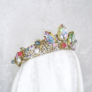 Rapunzel Crown Gold with Rainbow Gemstones by Loschy Designs MADE TO ORDER, ready in 9-10 days image 1