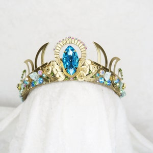 Pisces Celestial Crown - Gold with Aventurine and Gemstones - by Loschy Designs - MADE TO ORDER, ready to ship in 8 days
