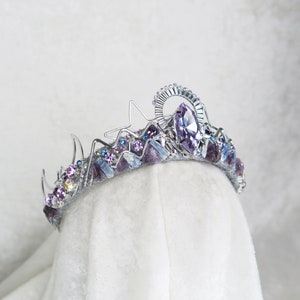 Aquarius Celestial Crown - Silver with Kyanite, Amethyst, and Gemstones - by Loschy Designs - MADE TO ORDER, ready to ship in 8 days