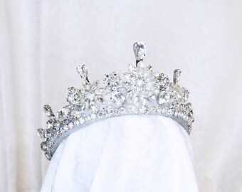 Roman Holiday Inspired Crown - Silver with Faux Diamonds - by Loschy Designs - READY TO SHIP