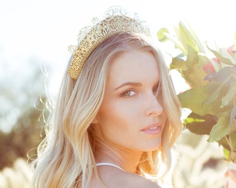 Svetlana Filigree Golden Tiara - by Loschy Designs