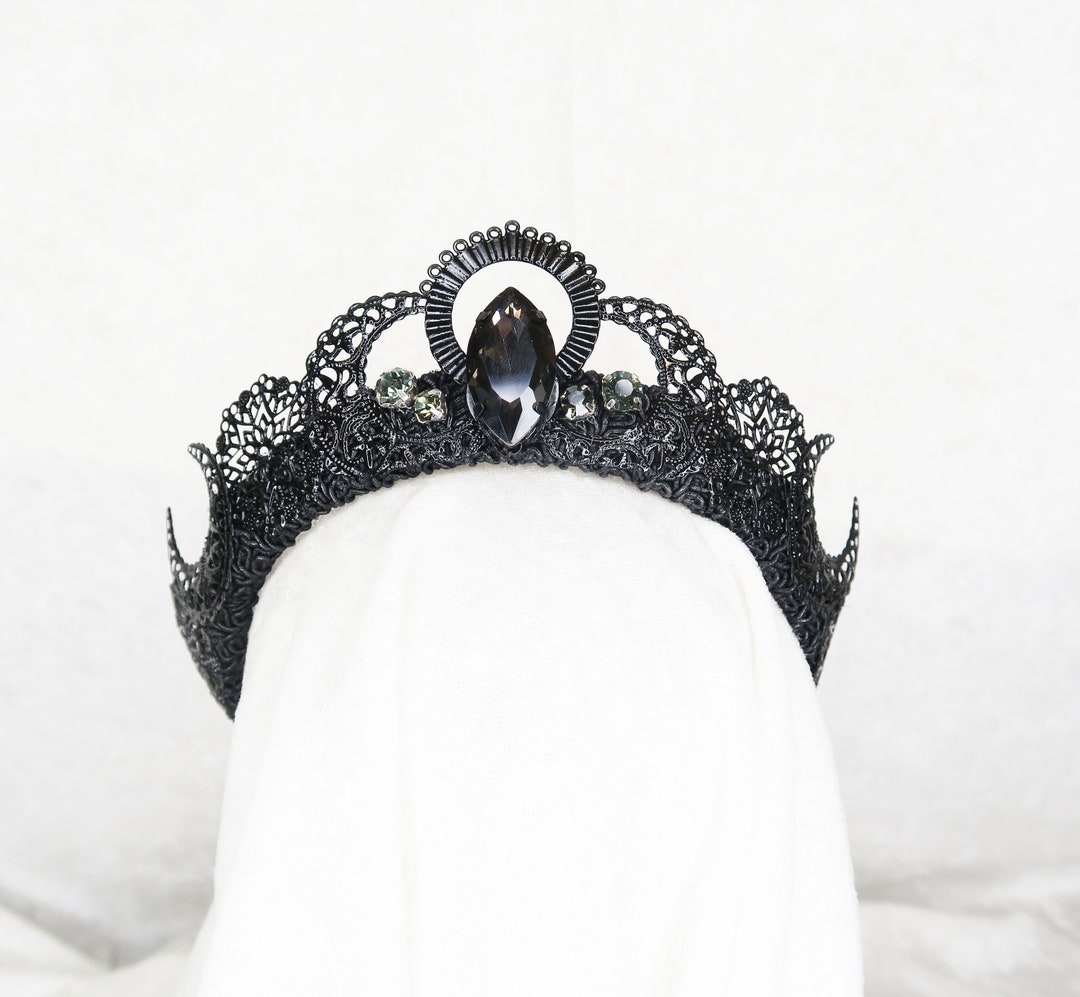 Eclipse Black Crown With Gray Gemstone by Loschy Designs MADE TO ORDER ...