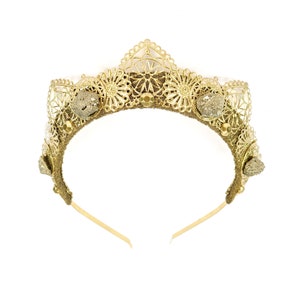 Helena Gold Crown with Raw Pyrite Stones - by Loschy Designs - MADE TO ORDER, ready to ship in 6-8 days