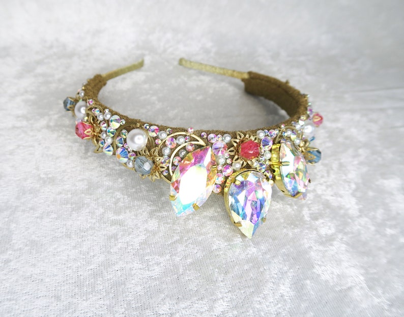 Rapunzel Crown Gold with Rainbow Gemstones by Loschy Designs MADE TO ORDER, ready in 9-10 days image 6