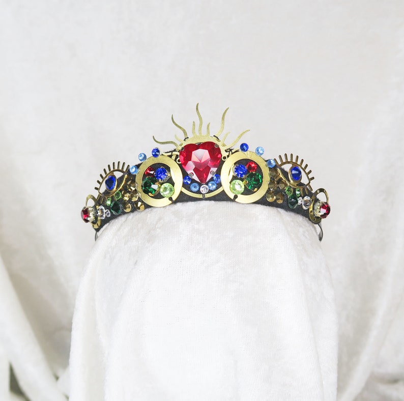 Sacred Heart Small Rhinestone Tiara Loschy Designs MADE TO ORDER, ready to ship in 7 days image 2
