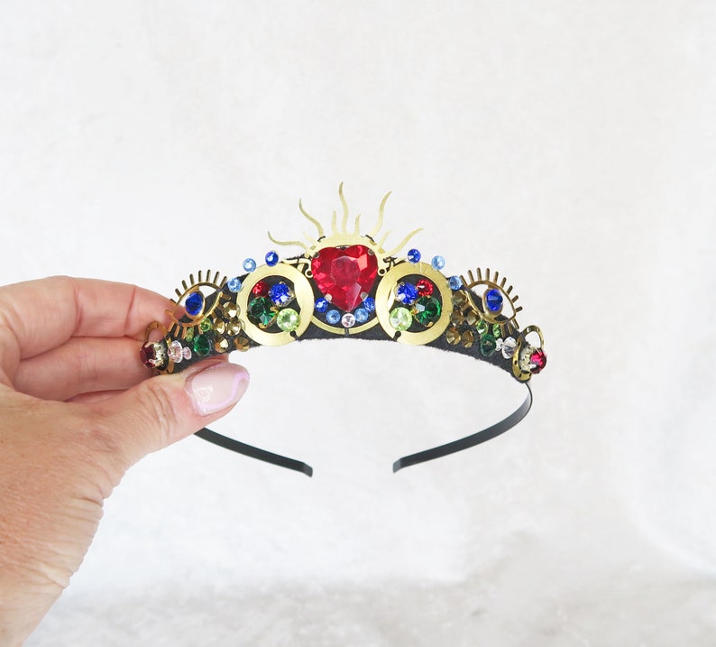 Sacred Heart Small Rhinestone Tiara Loschy Designs MADE TO ORDER, ready to ship in 7 days image 5