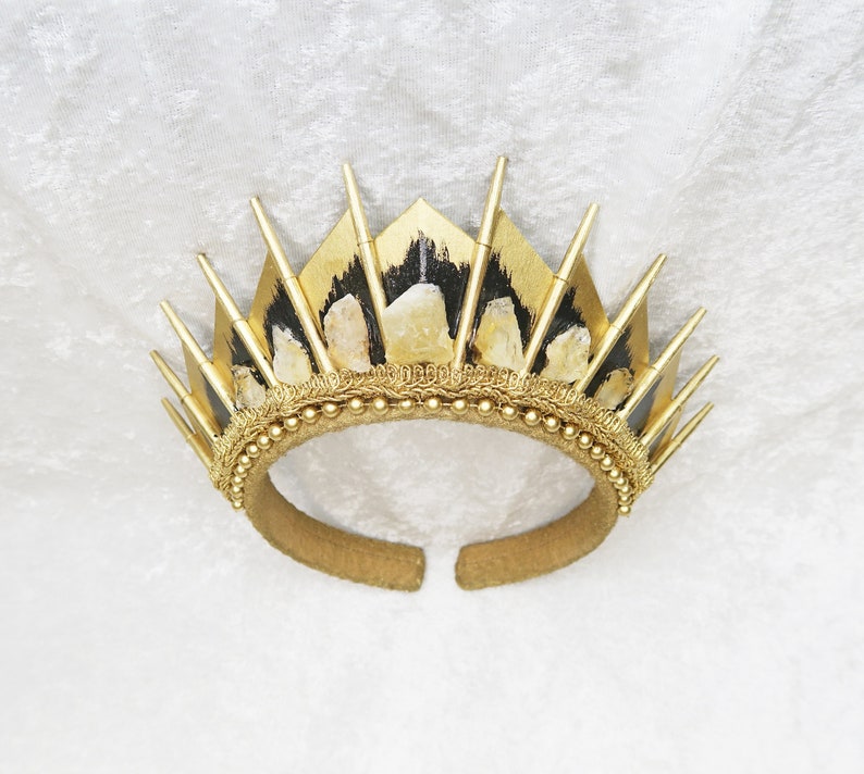 Citrine Golden Blade Crystal Crown Gold Crown with Raw Citrine, MADE TO ORDER 7 days production time image 5