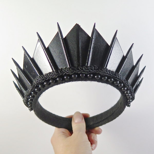 Black Blade Crown - by Loschy Designs - MADE TO ORDER - Ready to ship in 6-8 business days, ready to ship in 6-8 days