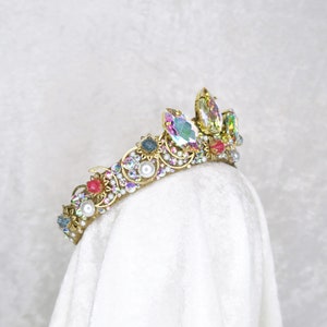Rapunzel Crown Gold with Rainbow Gemstones by Loschy Designs MADE TO ORDER, ready in 9-10 days image 3