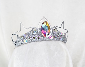 Cosmos Rainbow Star Tiara in Silver - by Loschy Designs - MADE TO ORDER, ships after 7 business days